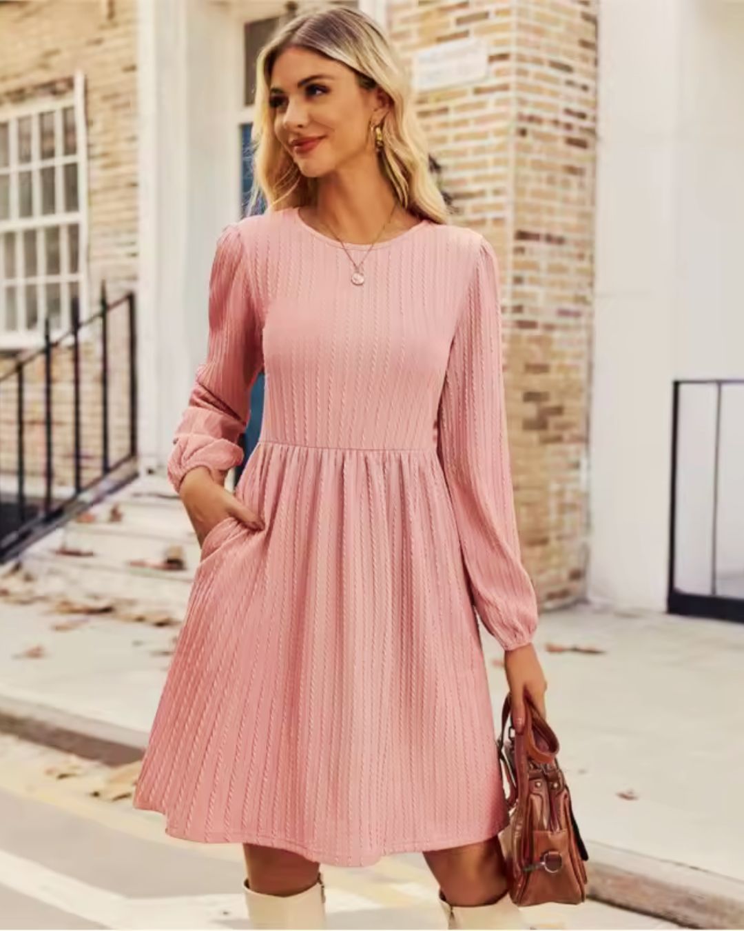 Vestido Princesa Clássico™ – Manga Longa e Cintura Marcada