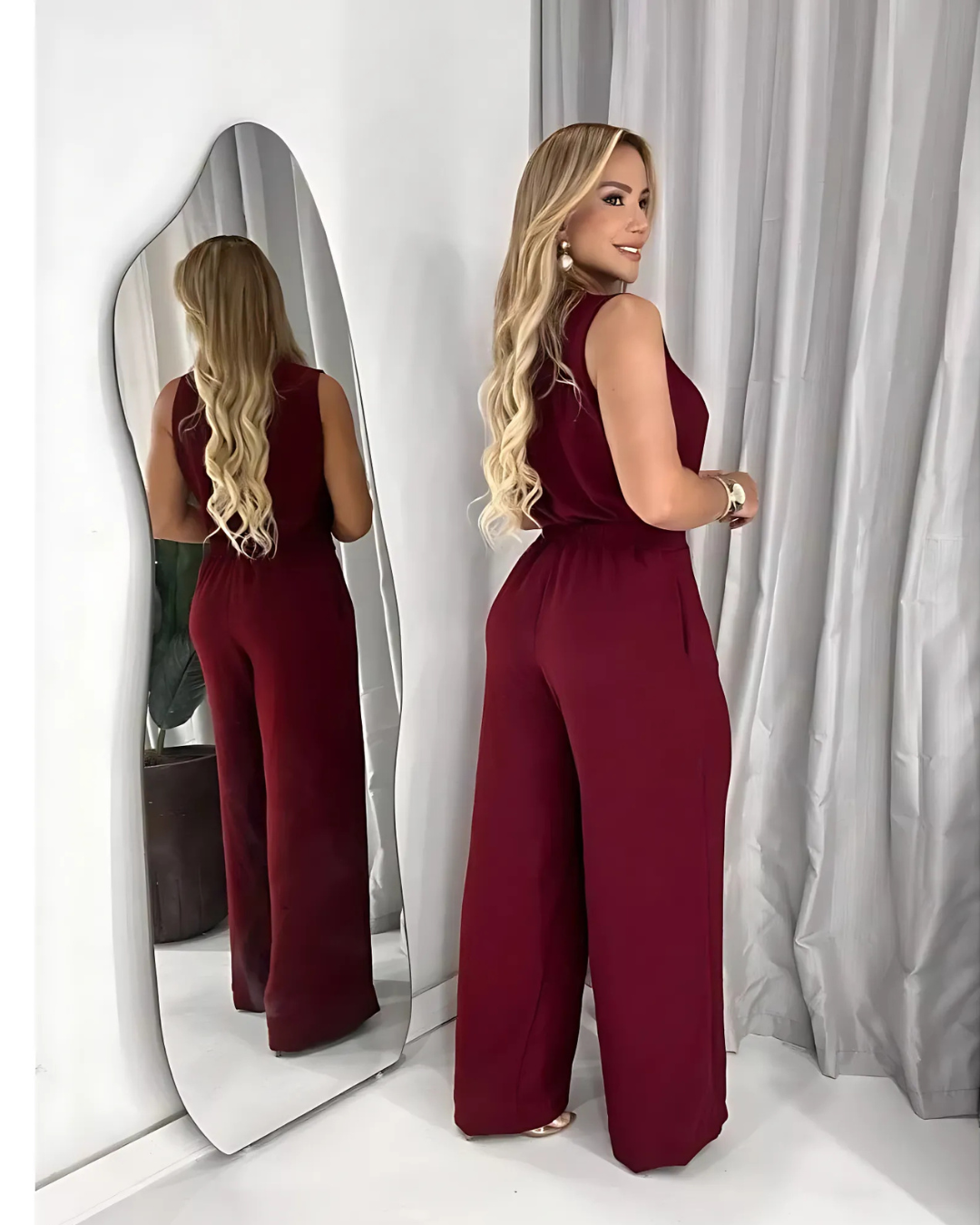 Macacão Pantalona Elegância Rose Hearth™